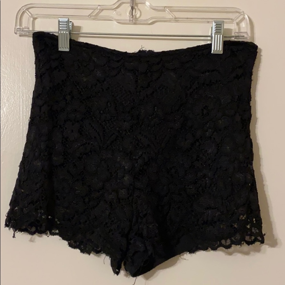 Black lace shorts